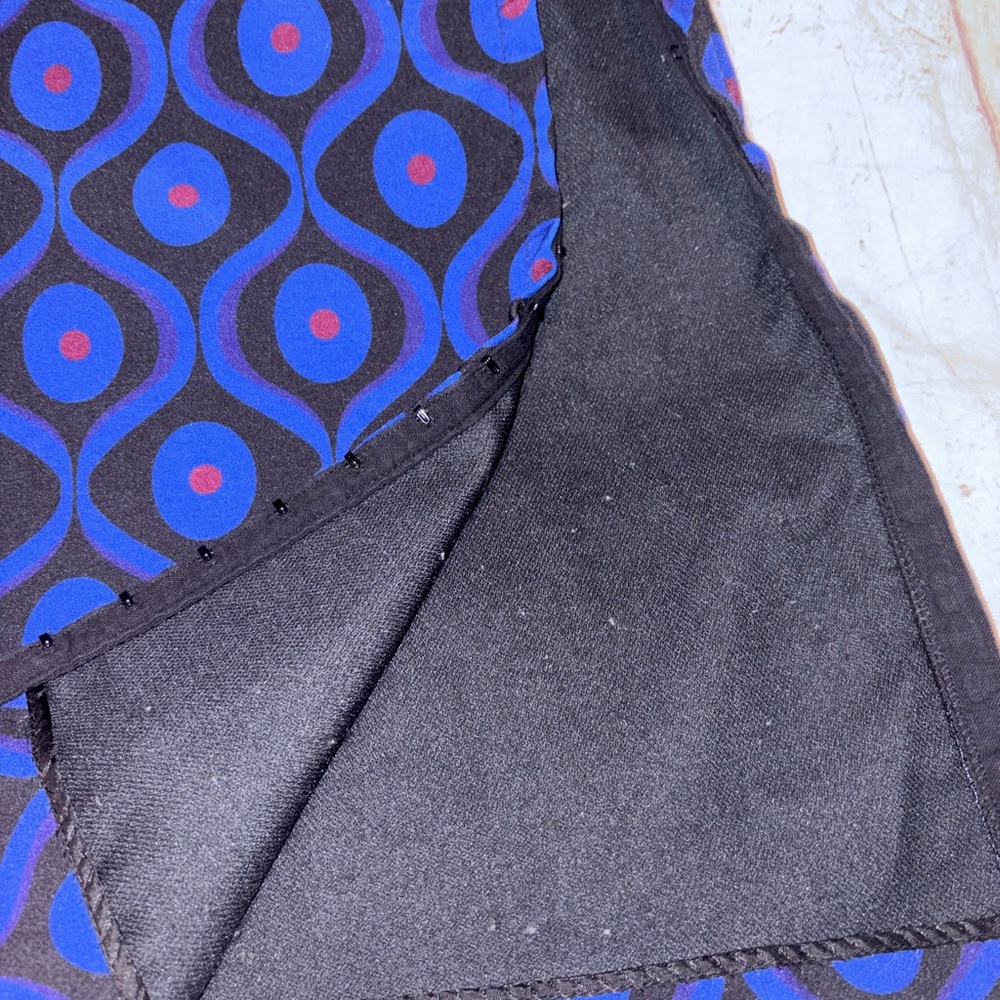 Zara blue and black geo printed longer skirt S - Picture 5 of 6